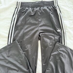 Adidas Black Athletic loose Track Pants with White Trefoil Tag